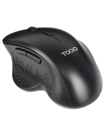 TooQ Ratón Inalámbrico Ergonómico 1600 DPI, 6 botones, Negro