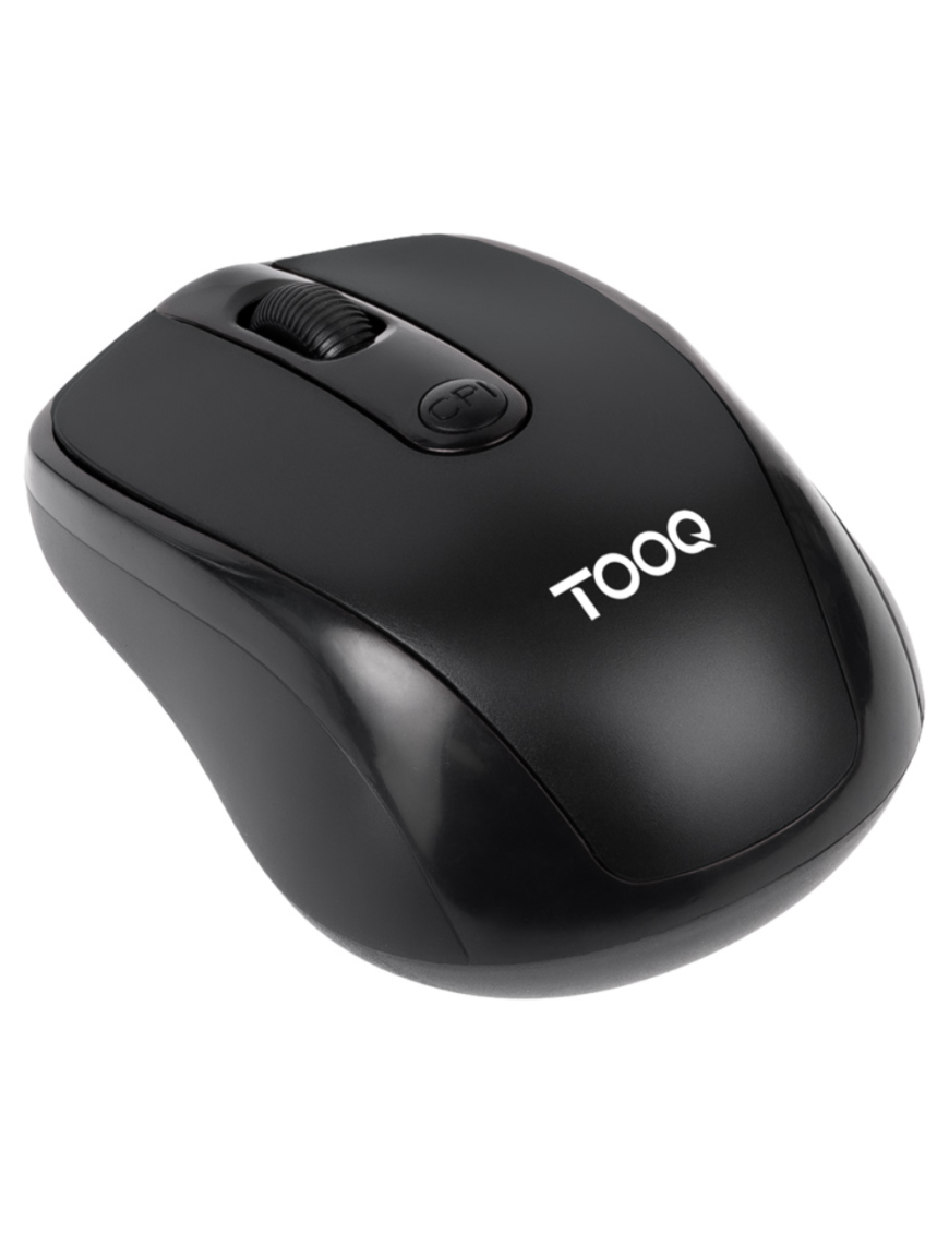 TooQ Ratón inalámbrico, 1600 DPI, 4 botones, Negro
