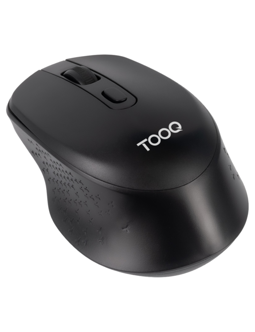 TooQ Ratón inalámbrico, 1600 DPI, 4 Botones, Negro