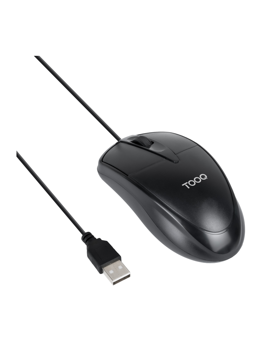 TooQ Ratón óptico con cable USB, 1000 DPI