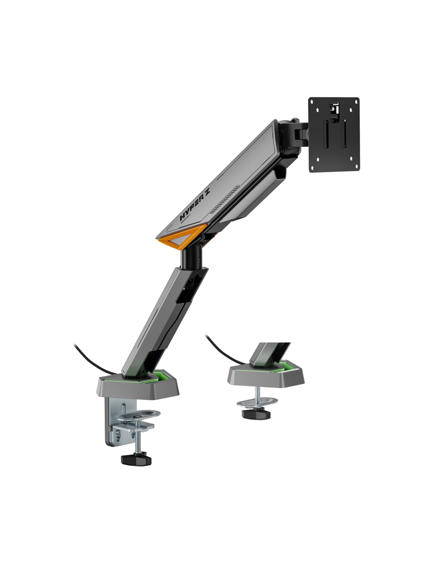 AISENS DT49TSRRGB-347 soporte para monitor 124,5 cm (49") Escritorio Negro, Gris