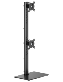 AISENS Soporte de Mesa Con Peana Eco Giratorio e Inclinable para 2 Monitor/TV 12kg de 17-34, Negro