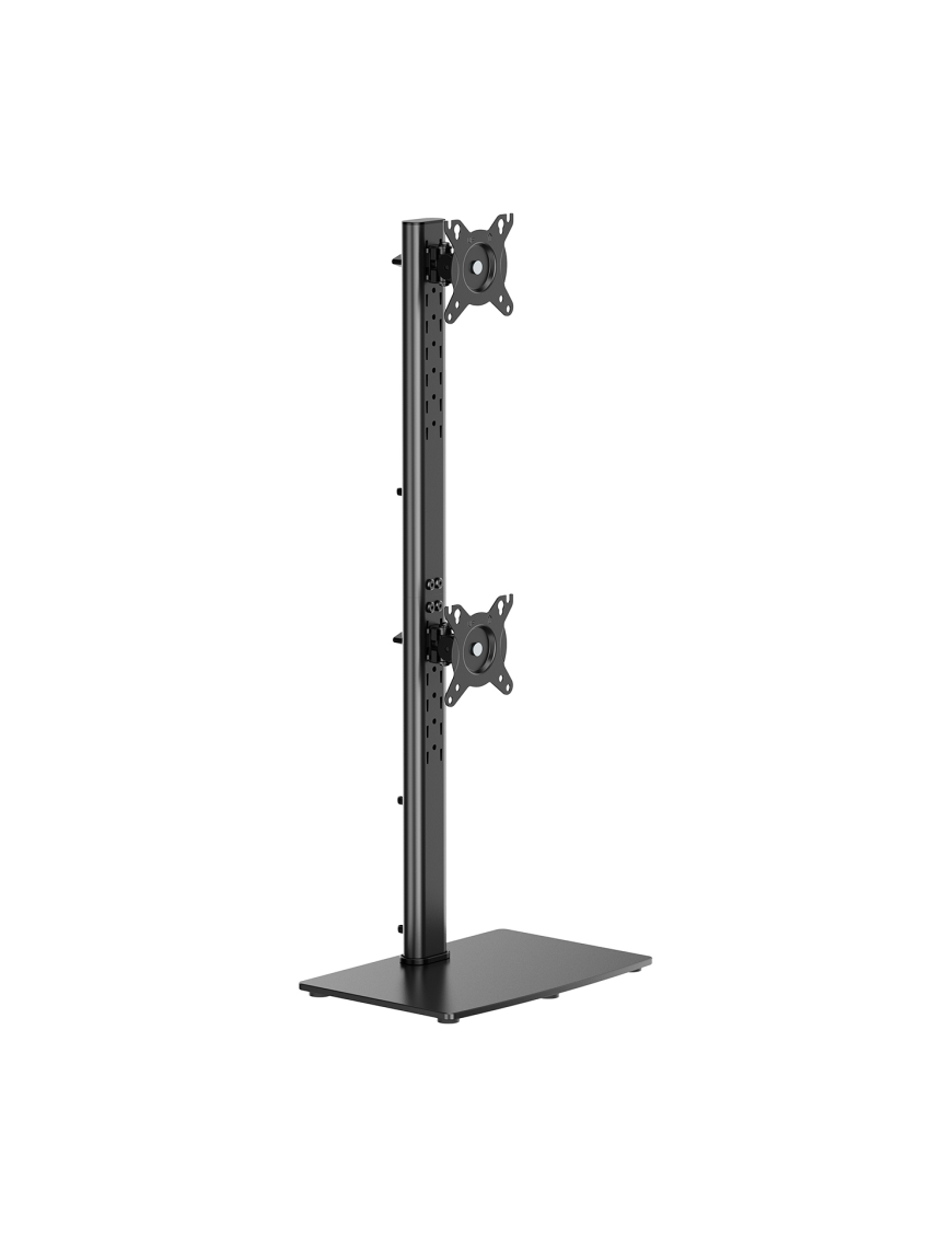 AISENS Soporte de Mesa Con Peana Eco Giratorio e Inclinable para 2 Monitor/TV 12kg de 17-34, Negro