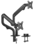 AISENS Soporte de Mesa ECO Contrapeso Giratorio e Inclinable para Monitor/TV 8Kg (3 Pivotes, 2 Brazos) de 17-32, Negro