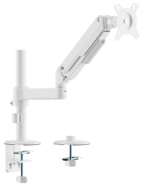 AISENS Soporte de Mesa Eco Contrapeso Giratorio e Inclinable para Monitor/TV 9kg (3 PIVOTES, 1 BRAZO) de 17-32, Blanco