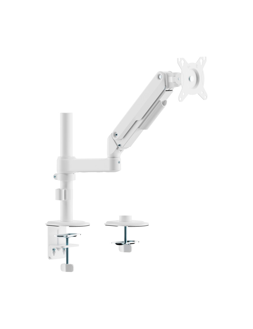 AISENS Soporte de Mesa Eco Contrapeso Giratorio e Inclinable para Monitor/TV 9kg (3 PIVOTES, 1 BRAZO) de 17-32, Blanco