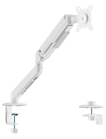AISENS Soporte de Mesa Eco Contrapeso Giratorio e Inclinable para Monitor/TV 9kg (3 PIVOTES, 1 BRAZO) de 17-32, Blanco