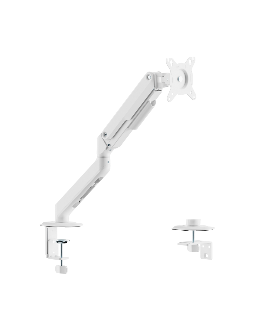AISENS Soporte de Mesa Eco Contrapeso Giratorio e Inclinable para Monitor/TV 9kg (3 PIVOTES, 1 BRAZO) de 17-32, Blanco
