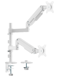 AISENS Soporte de Mesa Eco Contrapeso Giratorio e Inclinable para Monitor/TV 9kg (3 PIVOTES, 2 BRAZOS) de 17-32, Blanco