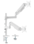 AISENS Soporte de Mesa Eco Contrapeso Giratorio e Inclinable para Monitor/TV 9kg (3 PIVOTES, 2 BRAZOS) de 17-32, Blanco