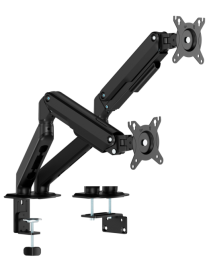 AISENS Soporte de Mesa Eco Contrapeso Giratorio e Inclinable para Monitor/TV 9kg (3 Pivotes, 2 Brazos) de 17-32, Negro