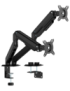 AISENS Soporte de Mesa Eco Contrapeso Giratorio e Inclinable para Monitor/TV 9kg (3 Pivotes, 2 Brazos) de 17-32, Negro