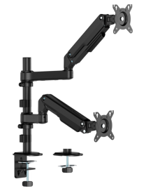 AISENS Soporte de Mesa Eco Contrapeso Giratorio e Inclinable Para Monitor/TV 9kg (3 Pivotes, 2 Brazos) de 17-32", Negro