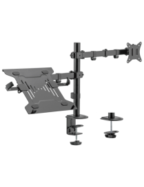 AISENS Soporte de Mesa Giratorio e Inclinable para Portatil y Monitor/TV 9Kg de 17-32, Negro
