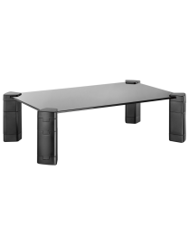 AISENS Soporte Elevador Cristal para Monitor/Portátil, Negro