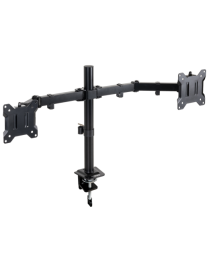 TooQ Soporte de Mesa para 2 Pantallas 17"-32", Color Negro