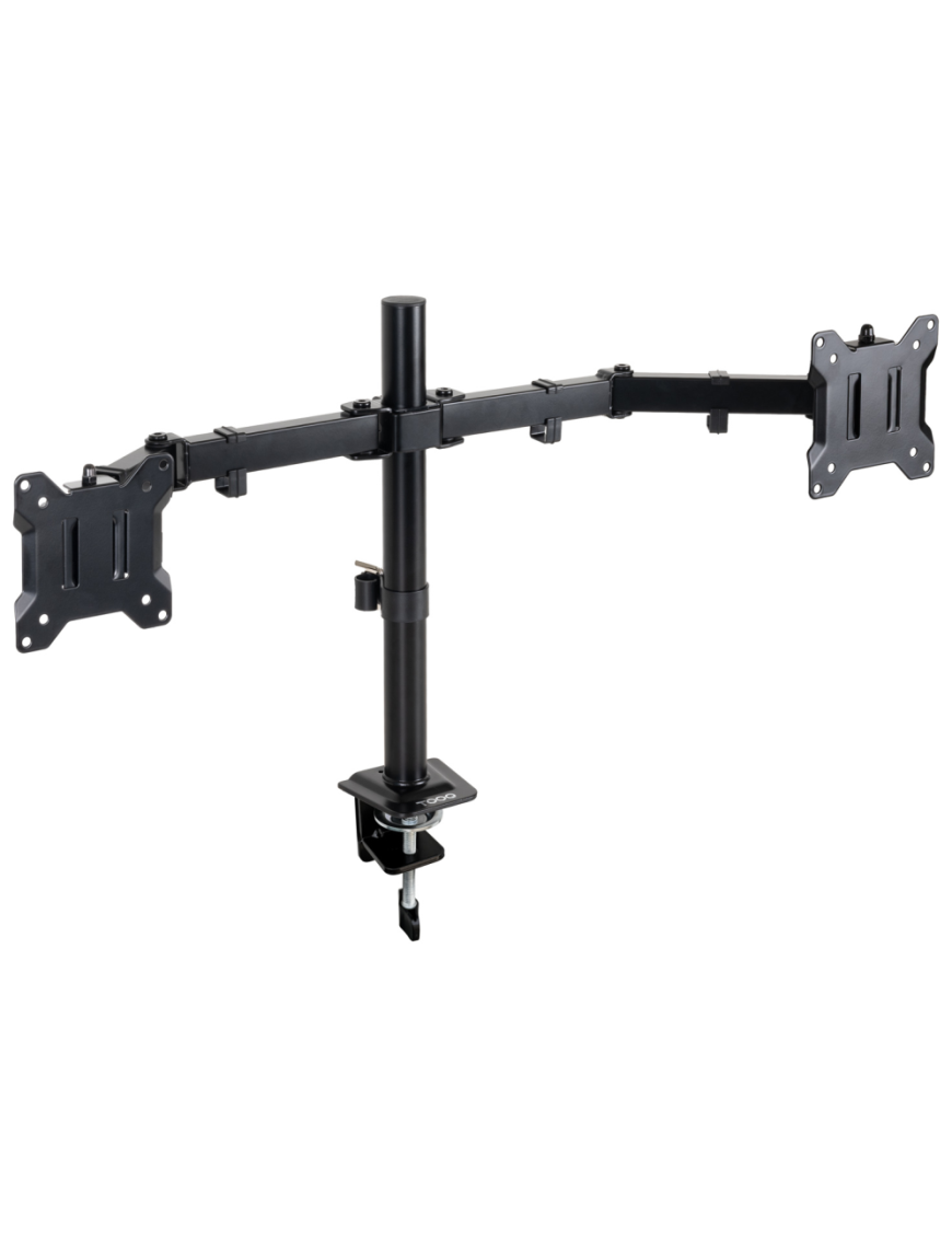 TooQ Soporte de Mesa para 2 Pantallas 17"-32", Color Negro