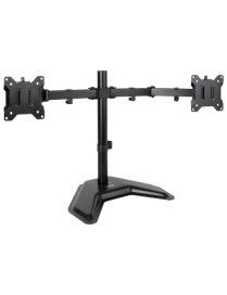 TooQ Soporte de Mesa, Giratorio e Inclinable, para 2 Pantallas de 17”-32”