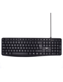 Ewent EW3001 teclado Oficina USB QWERTY Español Negro