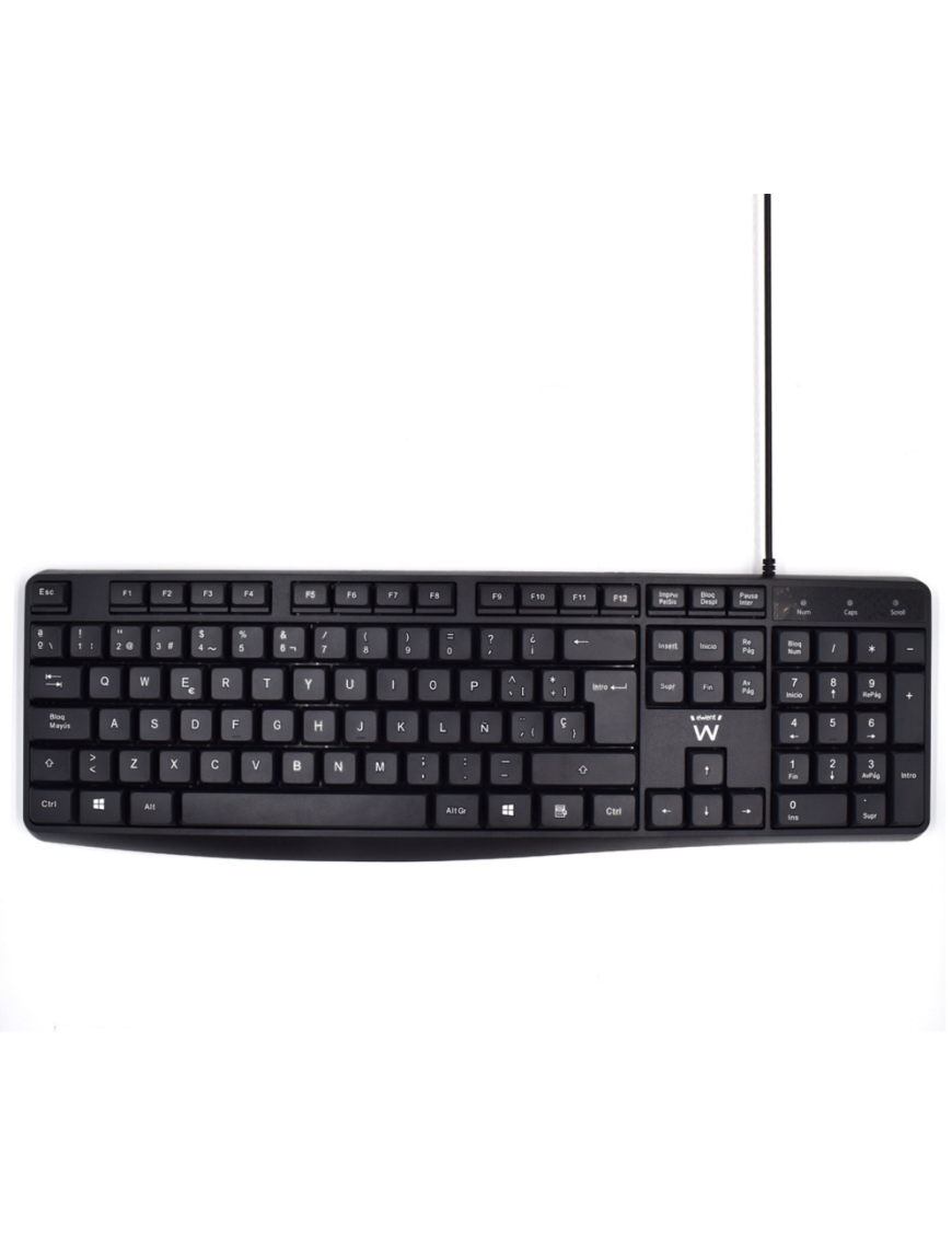 Ewent EW3001 teclado Oficina USB QWERTY Español Negro