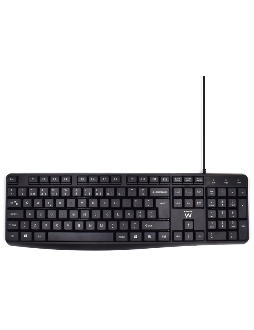 Ewent EW3002 teclado Oficina USB QWERTY Portugués Negro