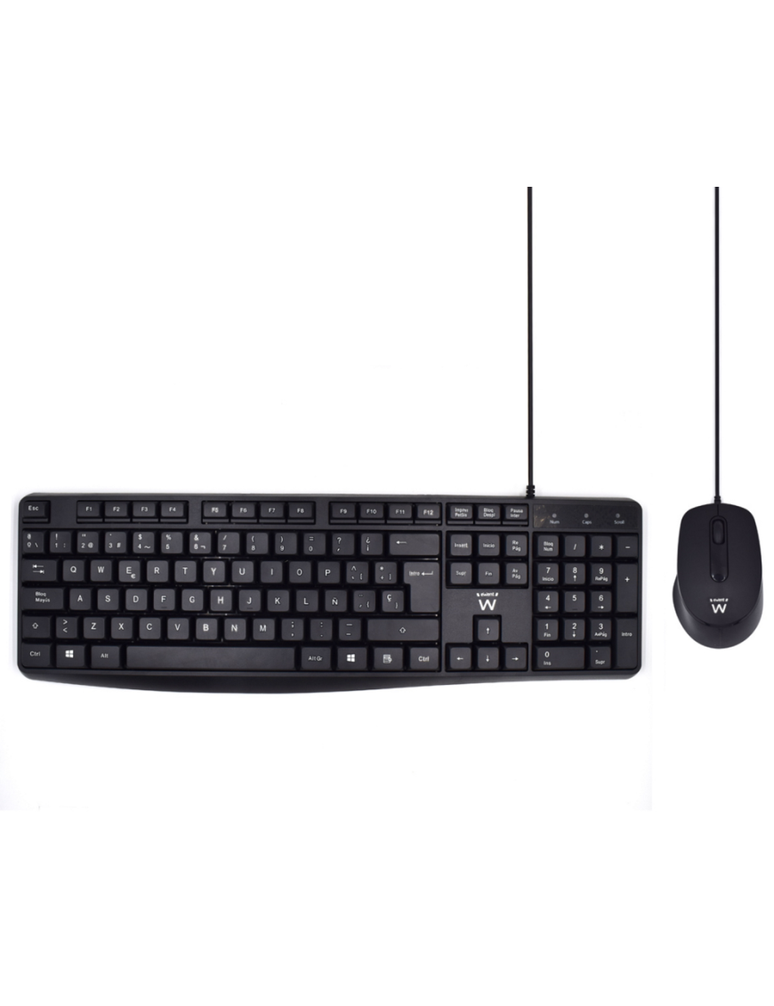 Ewent EW3006 teclado Ratón incluido Oficina USB QWERTY Español Negro