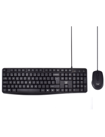 Ewent EW3007 teclado Ratón incluido Oficina USB QWERTY Portugués Negro