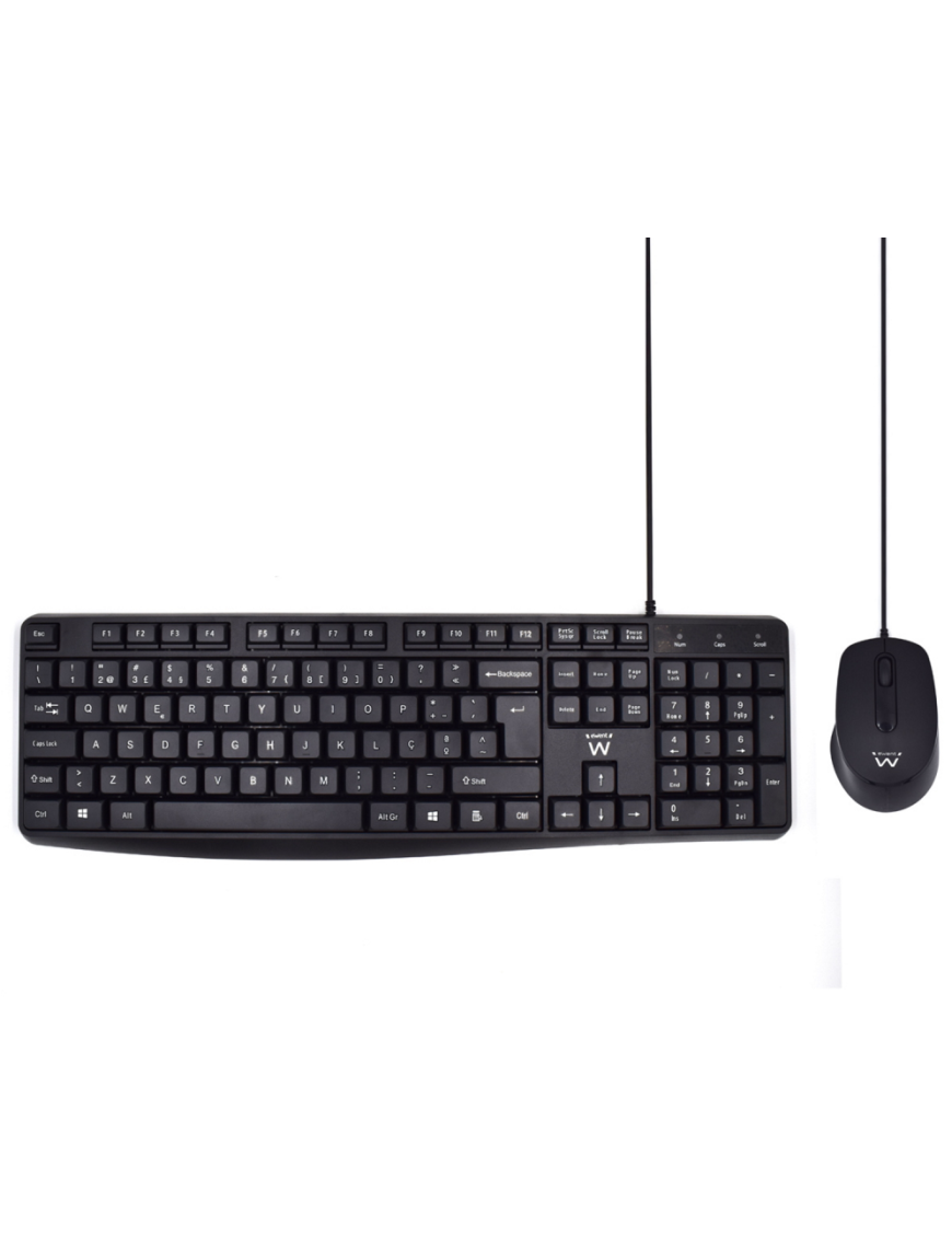 Ewent EW3007 teclado Ratón incluido Oficina USB QWERTY Portugués Negro