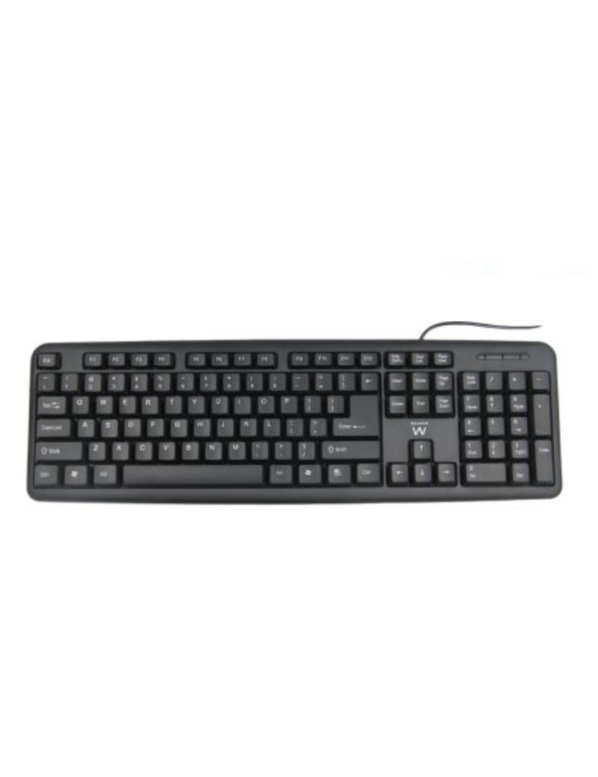 Ewent EW3112 teclado Oficina USB + PS/2 QWERTY Portugués Negro