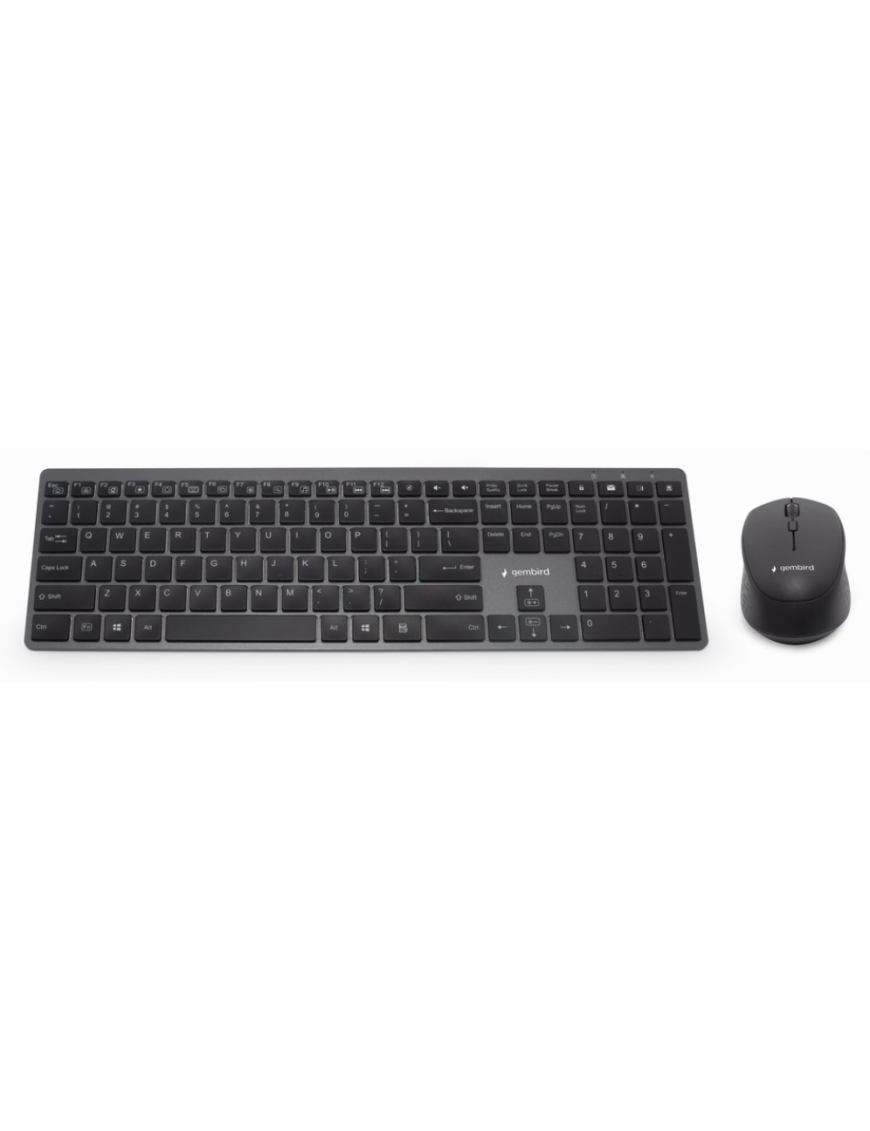 Gembird KBS-ECLIPSE-M500-ES teclado Ratón incluido Universal USB + Bluetooth QWERTY Inglés Negro
