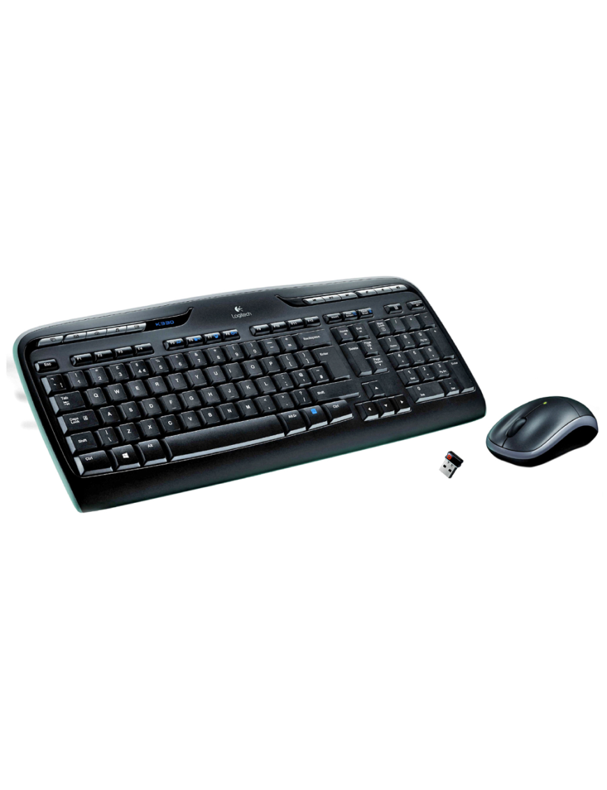Logitech MK330 teclado Ratón incluido Oficina USB QWERTY Español Negro, Gris