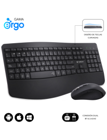 SUBBLIM SUBKBC-DCOPW2 teclado Ratón incluido Hogar / Oficina RF Wireless + Bluetooth QWERTY Español Negro