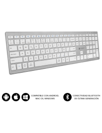 SUBBLIM Teclado Completo delgado inalámbrico Bluetooth Pure Extended Silver