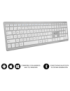 SUBBLIM Teclado Completo delgado inalámbrico Bluetooth Pure Extended Silver