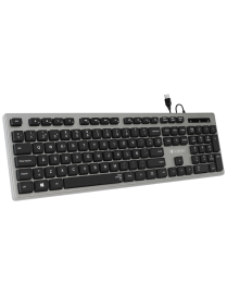 SUBBLIM Teclado Ergonómico con cable USB Plano Silencioso Gris/Negro Ergo