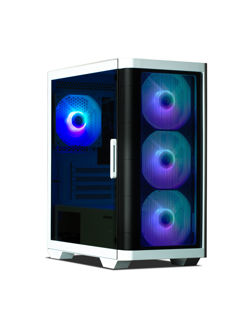 Zalman M4 WHITE carcasa de ordenador Mini Tower Negro, Blanco