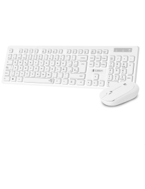 SUBBLIM Teclado Ergonómico y ratón Combo Business Slim Silencioso Inalámbrico 2.4G Blanco