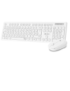 SUBBLIM Teclado Ergonómico y ratón Combo Business Slim Silencioso Inalámbrico 2.4G Blanco
