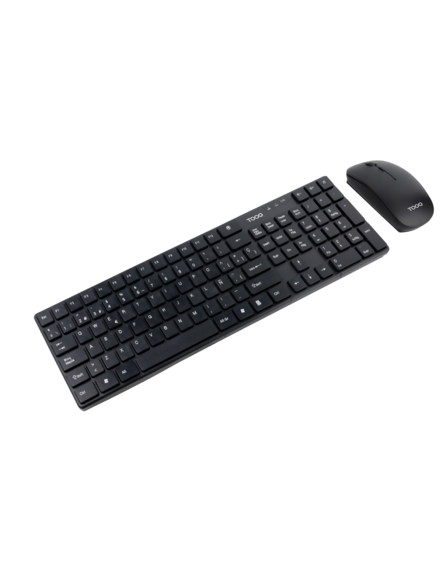 TooQ Teclado + Ratón slim inalámbricos, Negro