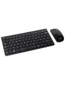 TooQ Teclado compacto + Ratón slim inalámbrico, Negro