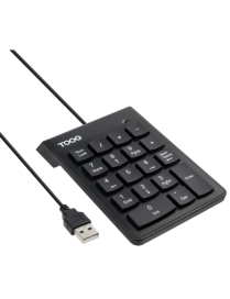 TooQ Teclado numérico USB, 19 teclas, Negro