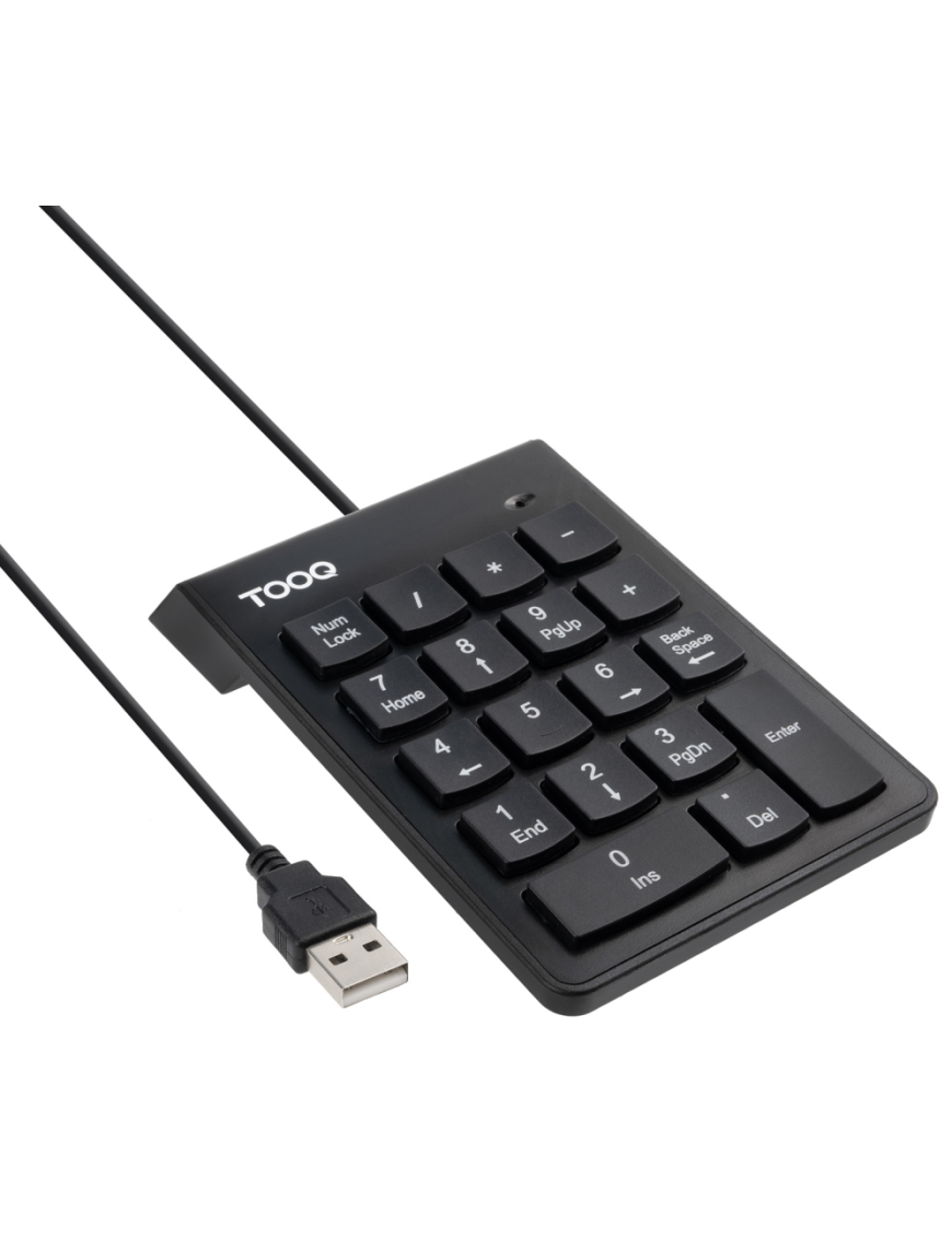 TooQ Teclado numérico USB, 19 teclas, Negro