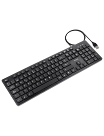 TooQ Teclado silencioso USB, 105 teclas, Negro