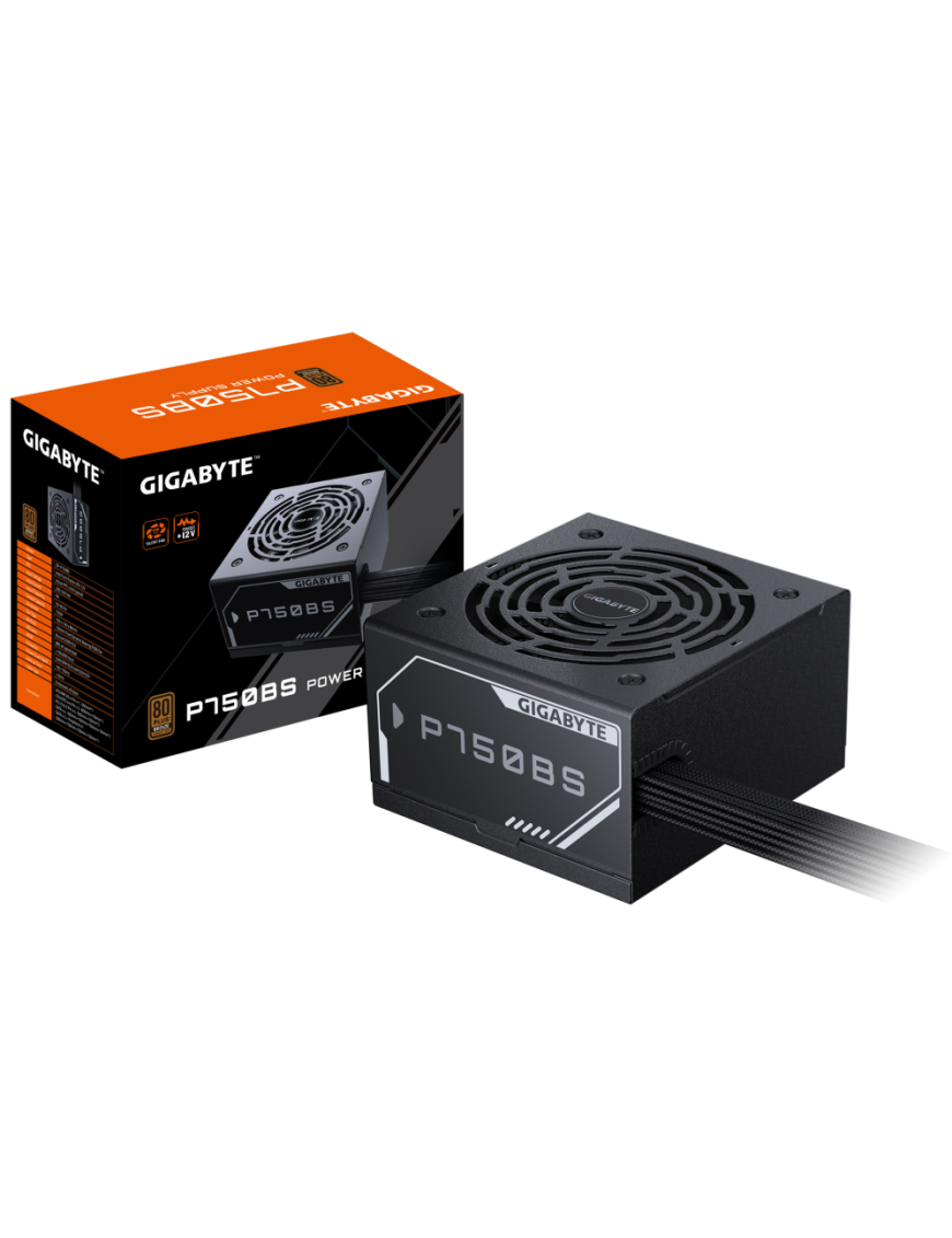 GIGABYTE P750BS Fuente de Alimentación - PCI-E 6+2 Pin x 4, 80 PLUS Bronze, Ventilador de 120 mm, Compatible con ATX, Enchufe EU